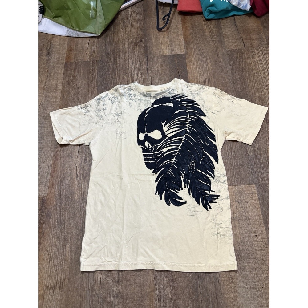 Vintage Y2K Affliction T Shirt Large Jesse Pinkman Punk Grunge Skull Spell Out